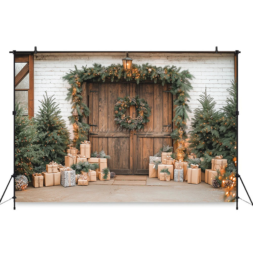 Christmas Themed Photography Backdrop Kids Baby Cake Smash Photocall Decors Food Cart Selling Child Adult Birthday Backgrounds