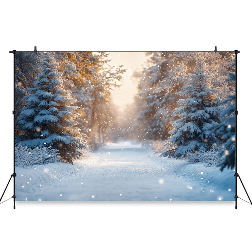 White Christmas Backdrops With Lanterns Kids Baby Cake Smash Photography Prop Winter Snowy Girl Adult Birthday Studio Background