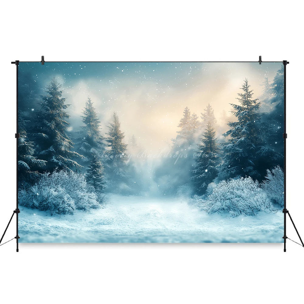 White Christmas Backdrops With Lanterns Kids Baby Cake Smash Photography Prop Winter Snowy Girl Adult Birthday Studio Background