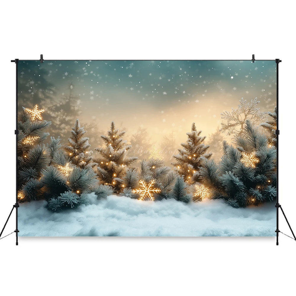 White Christmas Backdrops With Lanterns Kids Baby Cake Smash Photography Prop Winter Snowy Girl Adult Birthday Studio Background