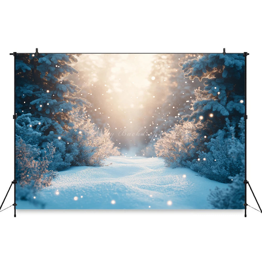 White Christmas Backdrops With Lanterns Kids Baby Cake Smash Photography Prop Winter Snowy Girl Adult Birthday Studio Background