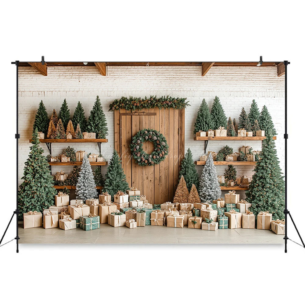 Christmas Themed Photography Backdrop Kids Baby Cake Smash Photocall Decors Food Cart Selling Child Adult Birthday Backgrounds