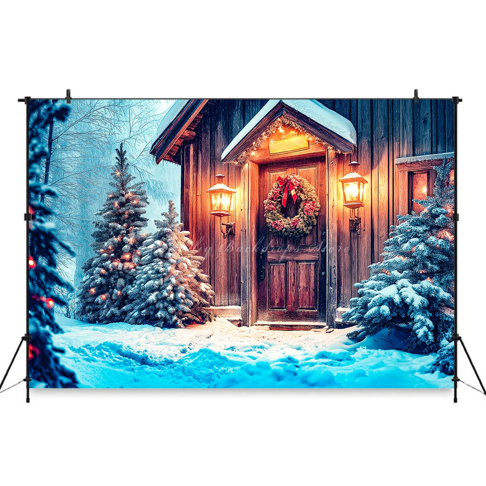 Christmas Large Wooden Door Photography Backdrop Kids Baby Cake Smash Photography Props Child Adult Birthday Photo Backgrounds
