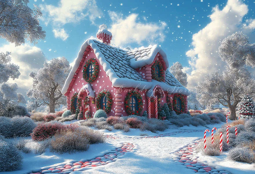 Winter Christmas Village Backdrop Child Baby Birthday Cake Smash Photography Decor Family Party Photocall Backgrounds