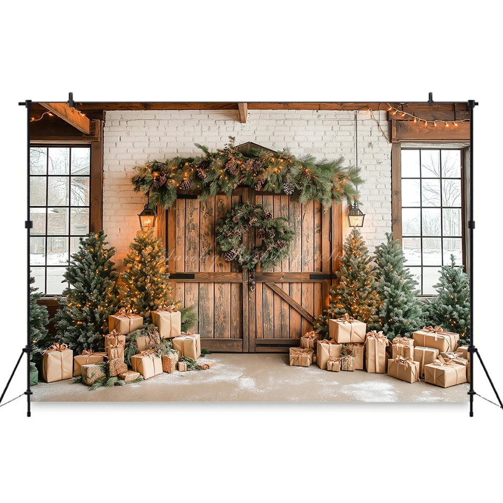 Christmas Themed Photography Backdrop Kids Baby Cake Smash Photocall Decors Food Cart Selling Child Adult Birthday Backgrounds