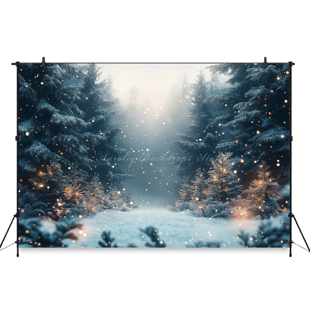 White Christmas Backdrops With Lanterns Kids Baby Cake Smash Photography Prop Winter Snowy Girl Adult Birthday Studio Background