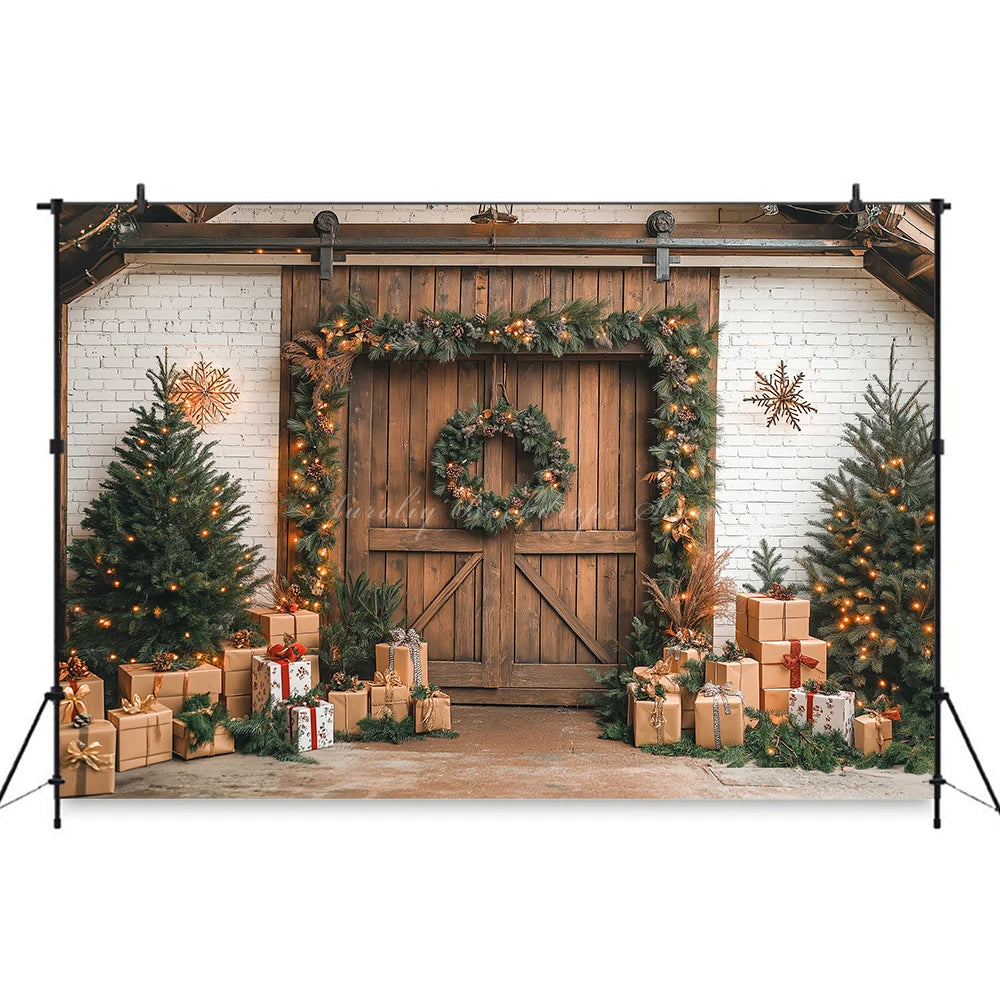 Christmas Themed Photography Backdrop Kids Baby Cake Smash Photocall Decors Food Cart Selling Child Adult Birthday Backgrounds