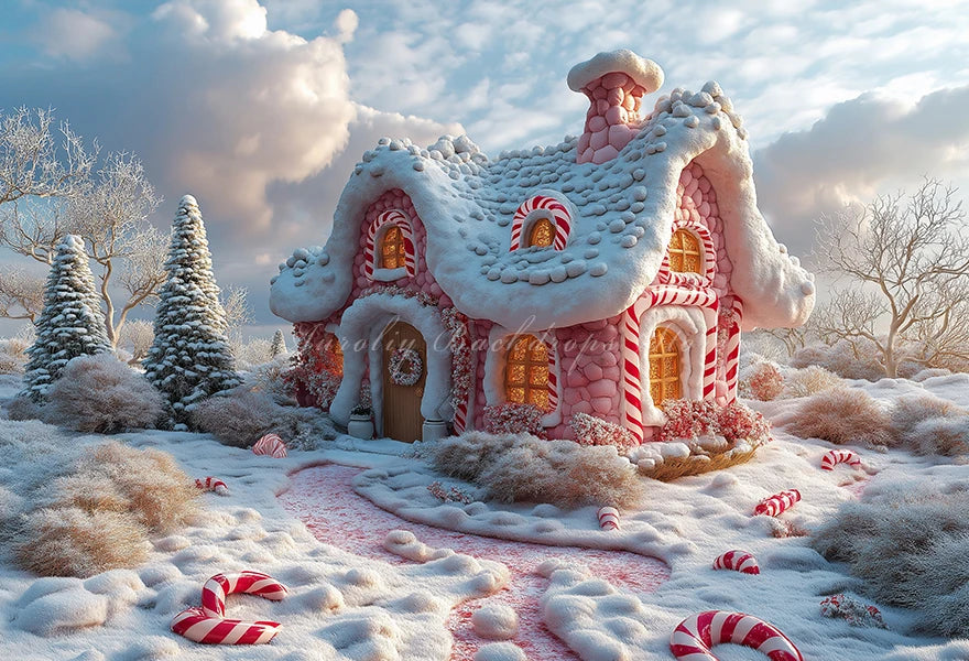 Winter Christmas Village Backdrop Child Baby Birthday Cake Smash Photography Decor Family Party Photocall Backgrounds