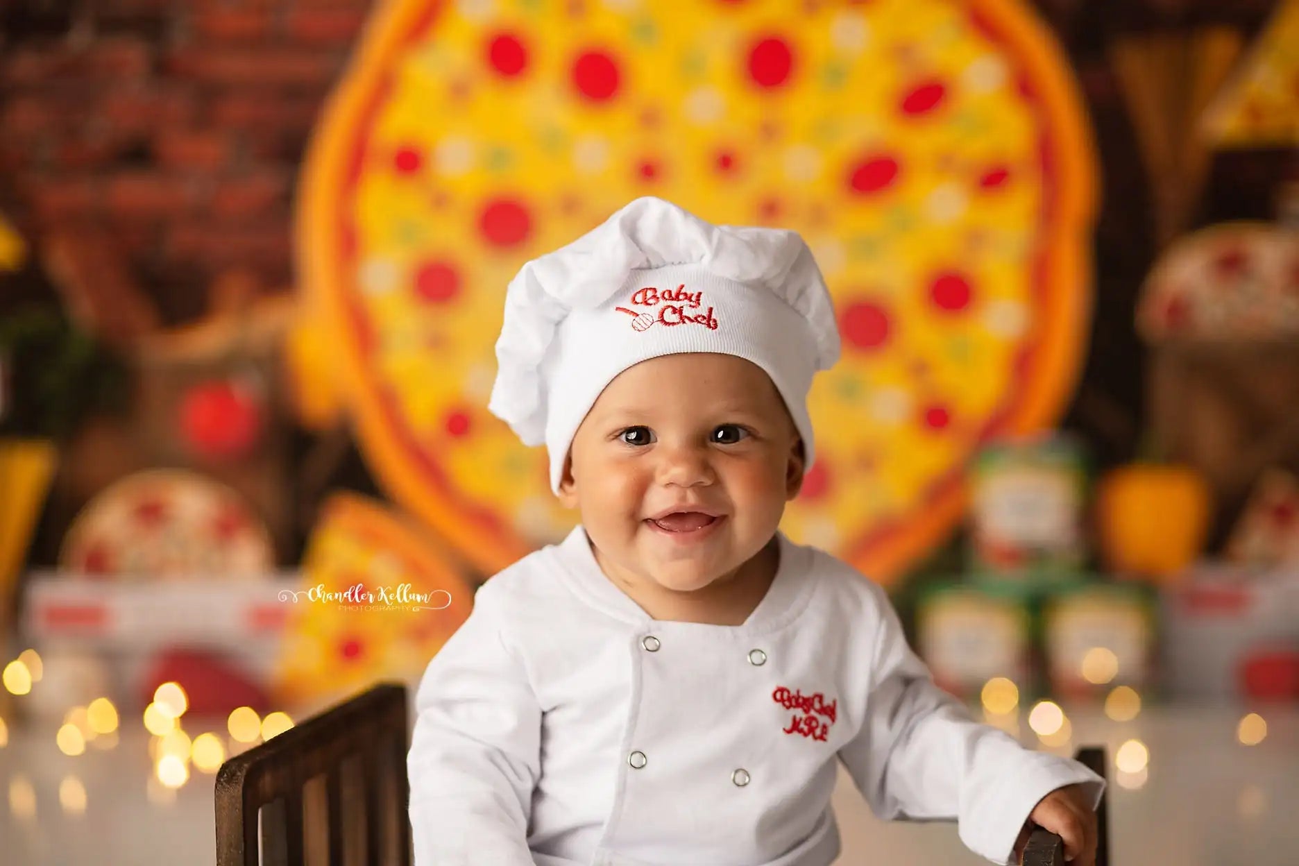 Another Little Pizza My Heart Backdrops Kids Baby BIrthday Cake Smash Photography Child Kitchen Restaurant Photocall Backgrounds