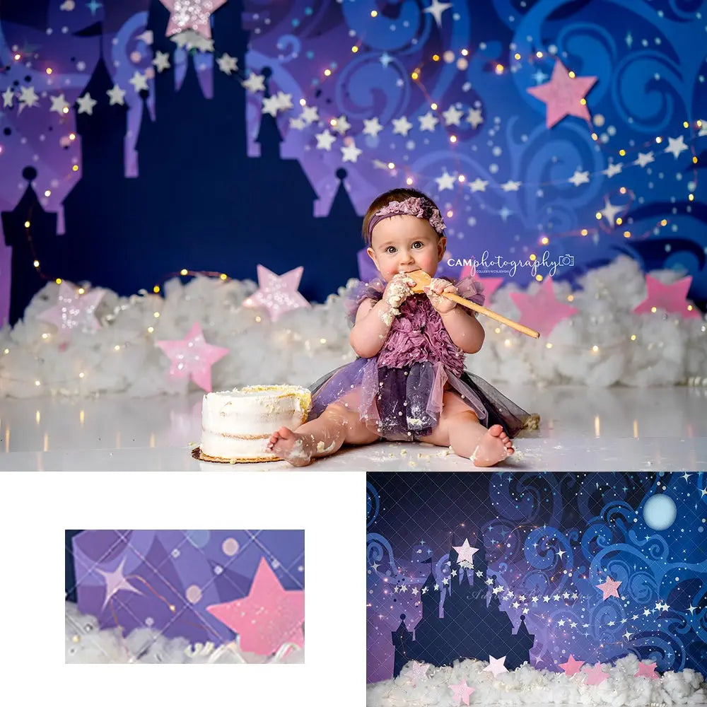 Princess Dreams Photography Backdrop Night Castle Kids Baby Cake Smash Photocall Decors Child Adult Birthday Photo Backgrounds