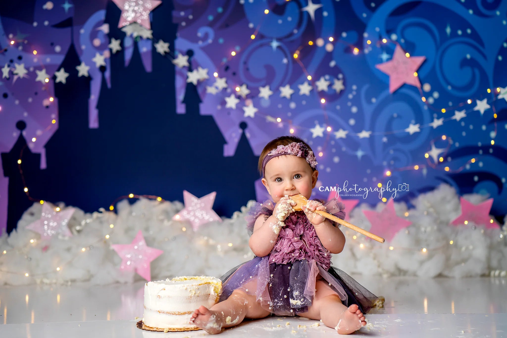 Princess Dreams Photography Backdrop Night Castle Kids Baby Cake Smash Photocall Decors Child Adult Birthday Photo Backgrounds