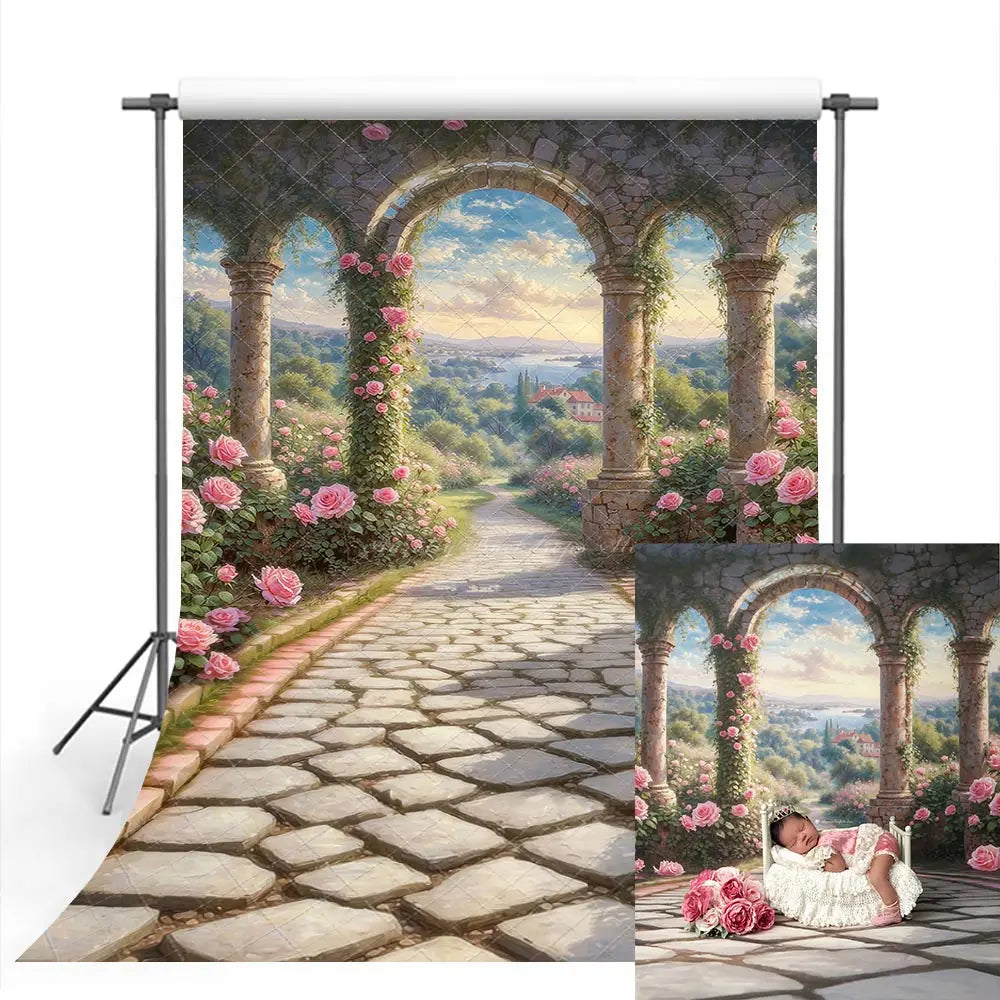 Rose Trail Photography Backdrop Kids Baby Cake Smash Photocall Decors Girls Adult Birthday Studio Backgrounds