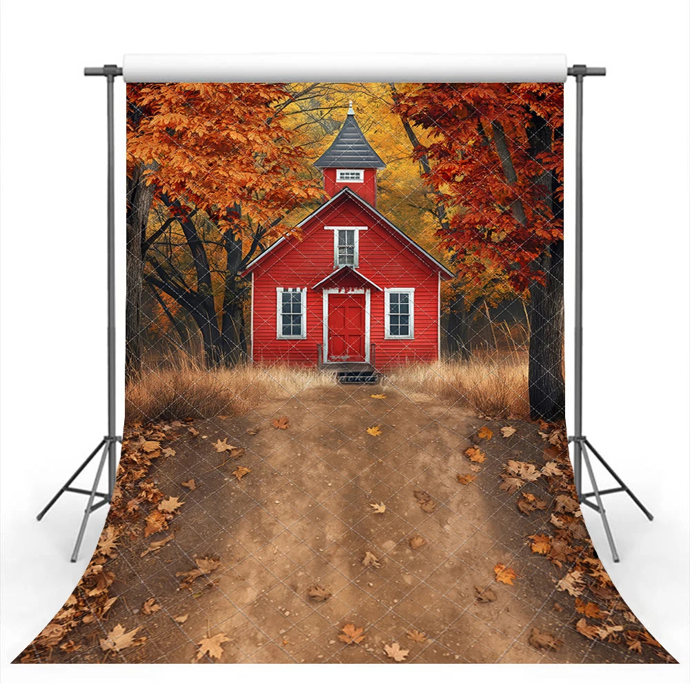 Little Red Schoolhouse Photography Backdrop Kids Baby Cake Smash Photocall Decors Child Adult Studio Photo Backgrounds